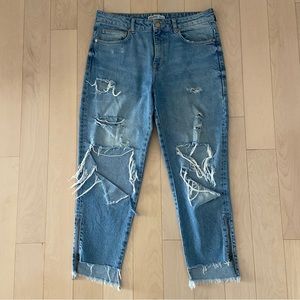 Zara Basic Denim Distressed Jeans